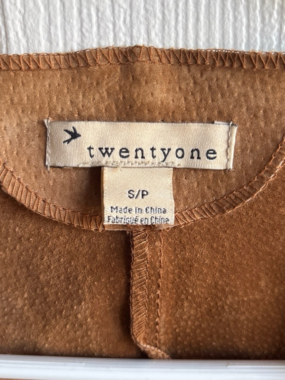 🧲twentyone Brown 100% Leather Fringe Western Vest Collarless Open Women's S/P - Picture 3 of 7